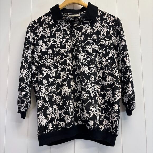 VTG Ms. Paquette Women's Floral Preppy 80s 90s Artsy Indie Top Size S Classic - Picture 1 of 9